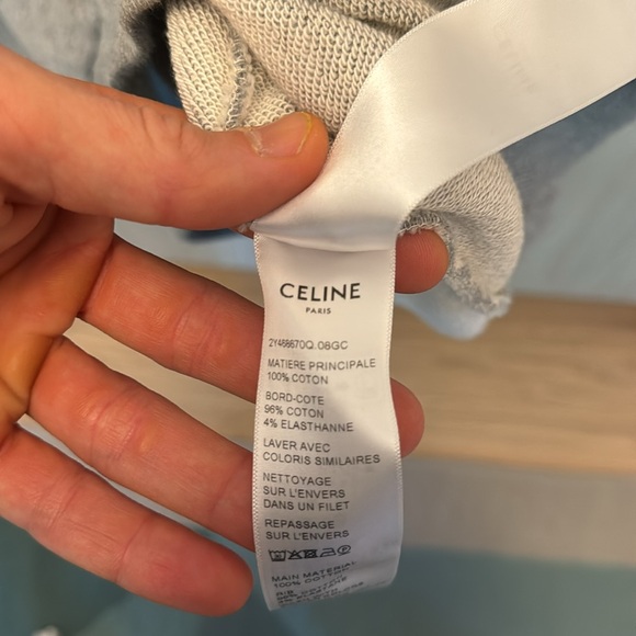 CELINE LOOSE HOODIE IN COTTON FLEECE Light Grey - Size S - Picture 5 of 6